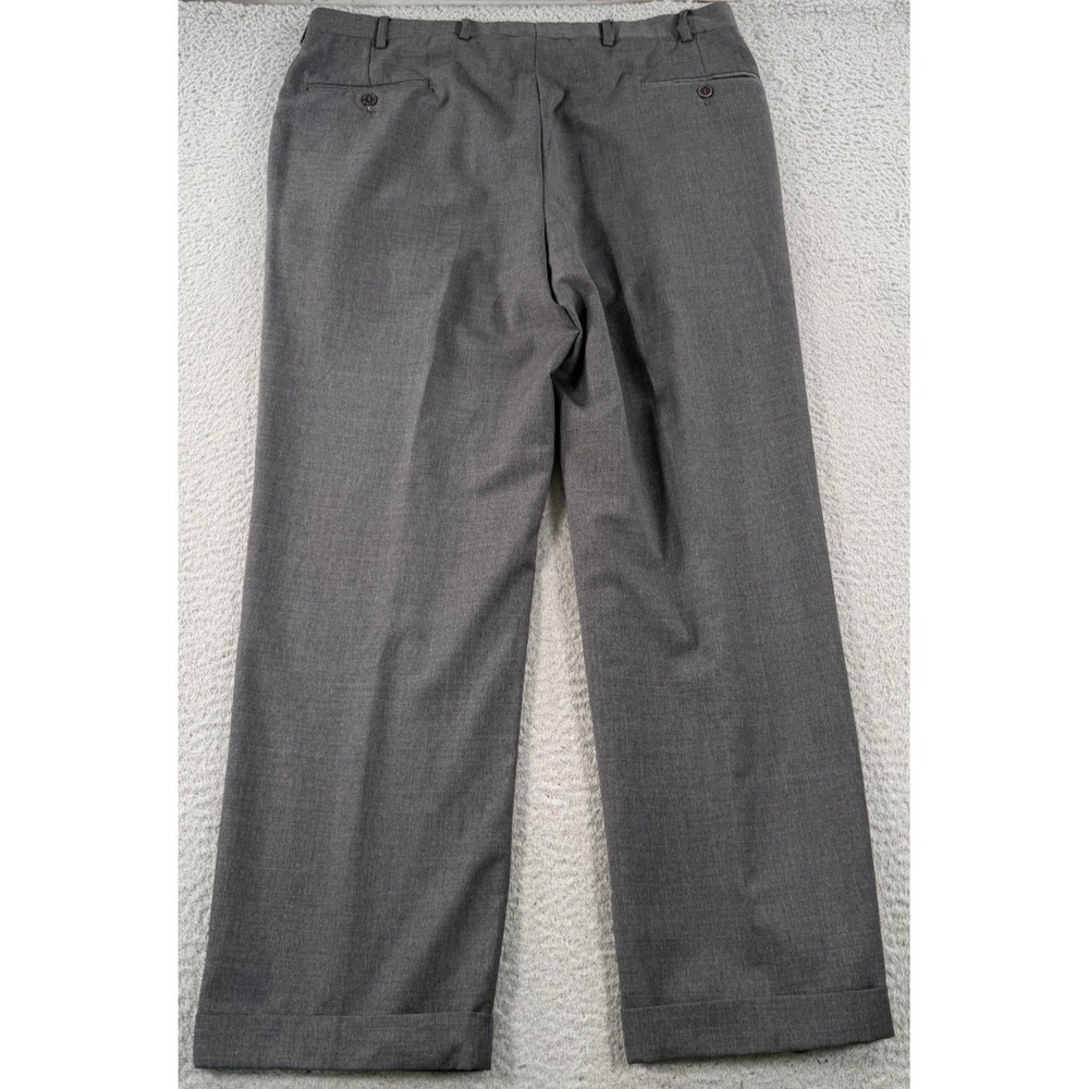 Brooks Brothers Loro Piana Dress Pants Men's 36x28 Gray Wool Cuffed Flat Front - Picture 2 of 11